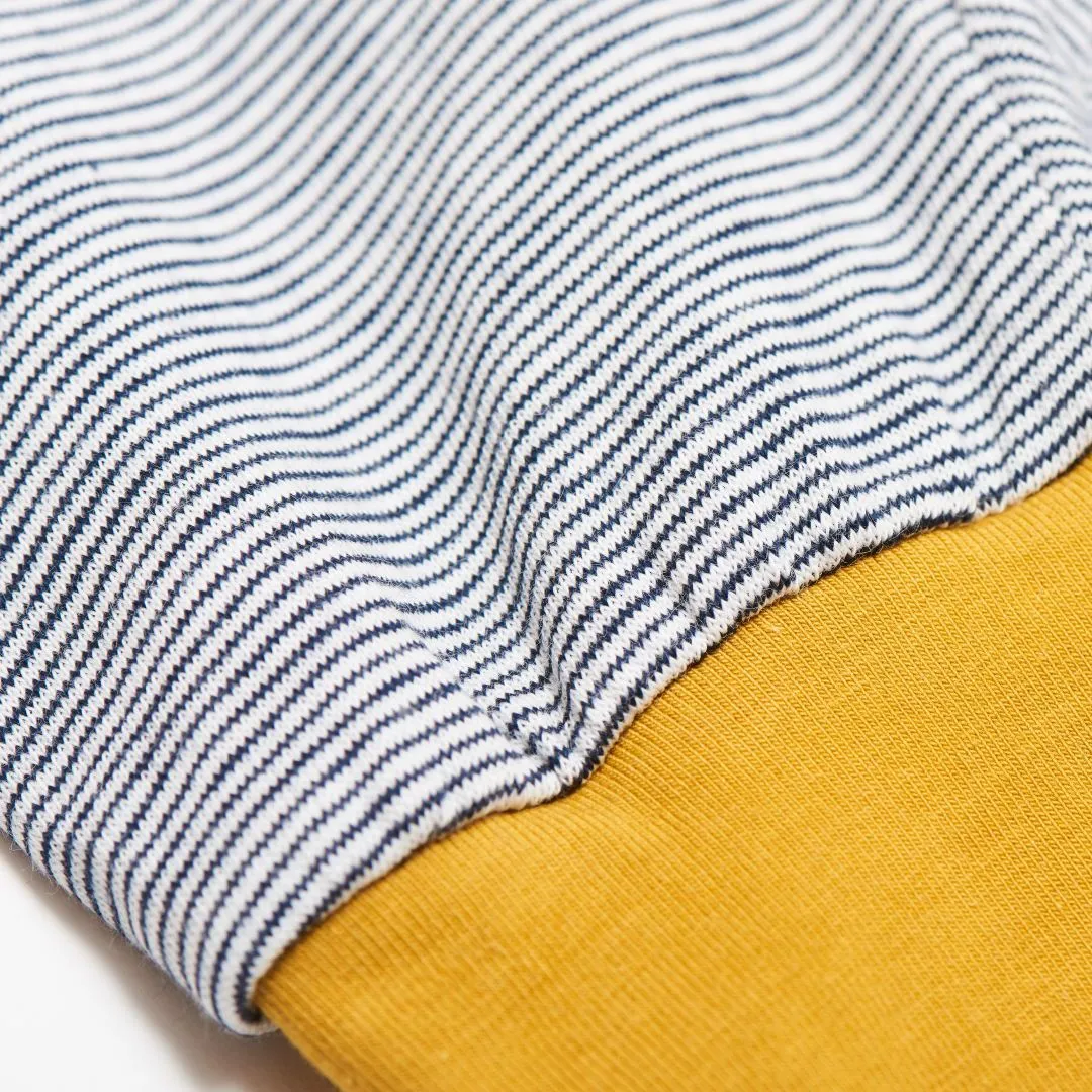 Baby pants "White-Navy Stripes/Ochre"