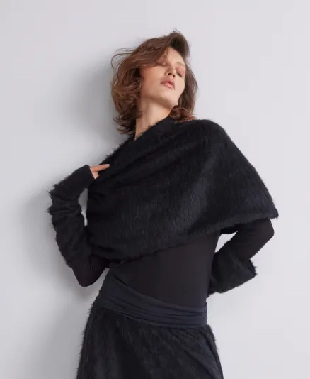 Black Cape in Soft Jersey Cosy