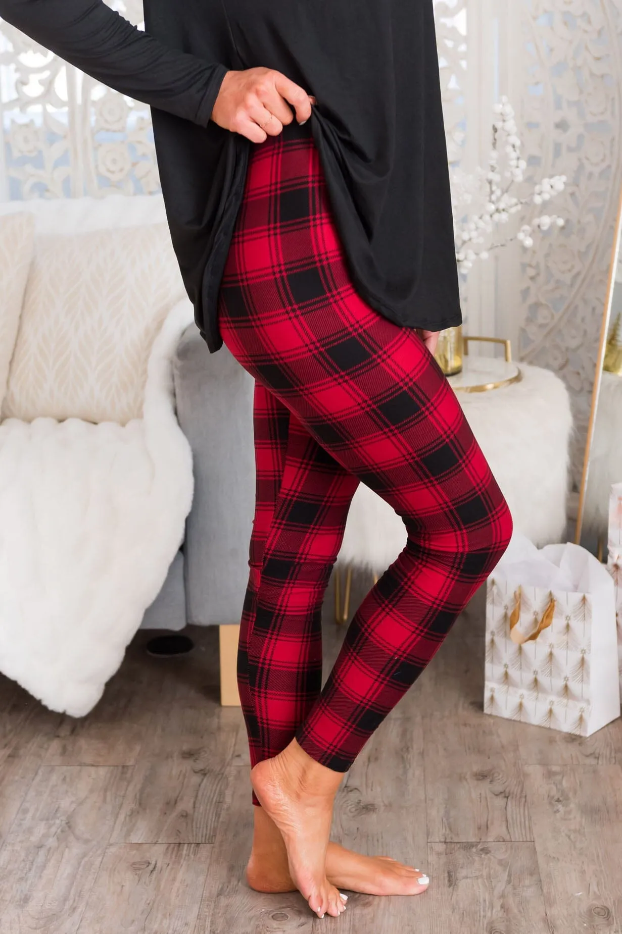 Buffalo Plaid Christmas Leggings