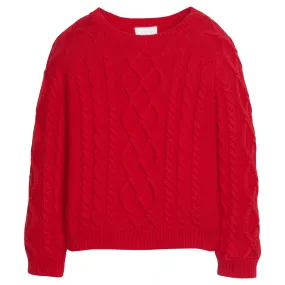 Cable Knit Sweater - Red