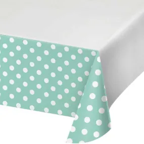 Dots & Stripes Fresh Mint Plastic Plastic Tablecover 54inx102in