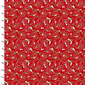 Fabric Editions Farm Fresh Red Strawberry Cotton Prints