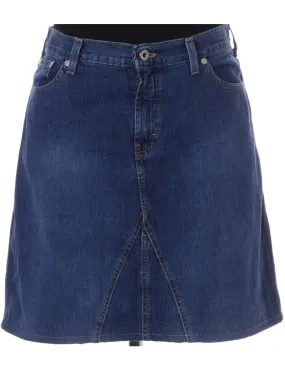 Label Short Denim Skirt