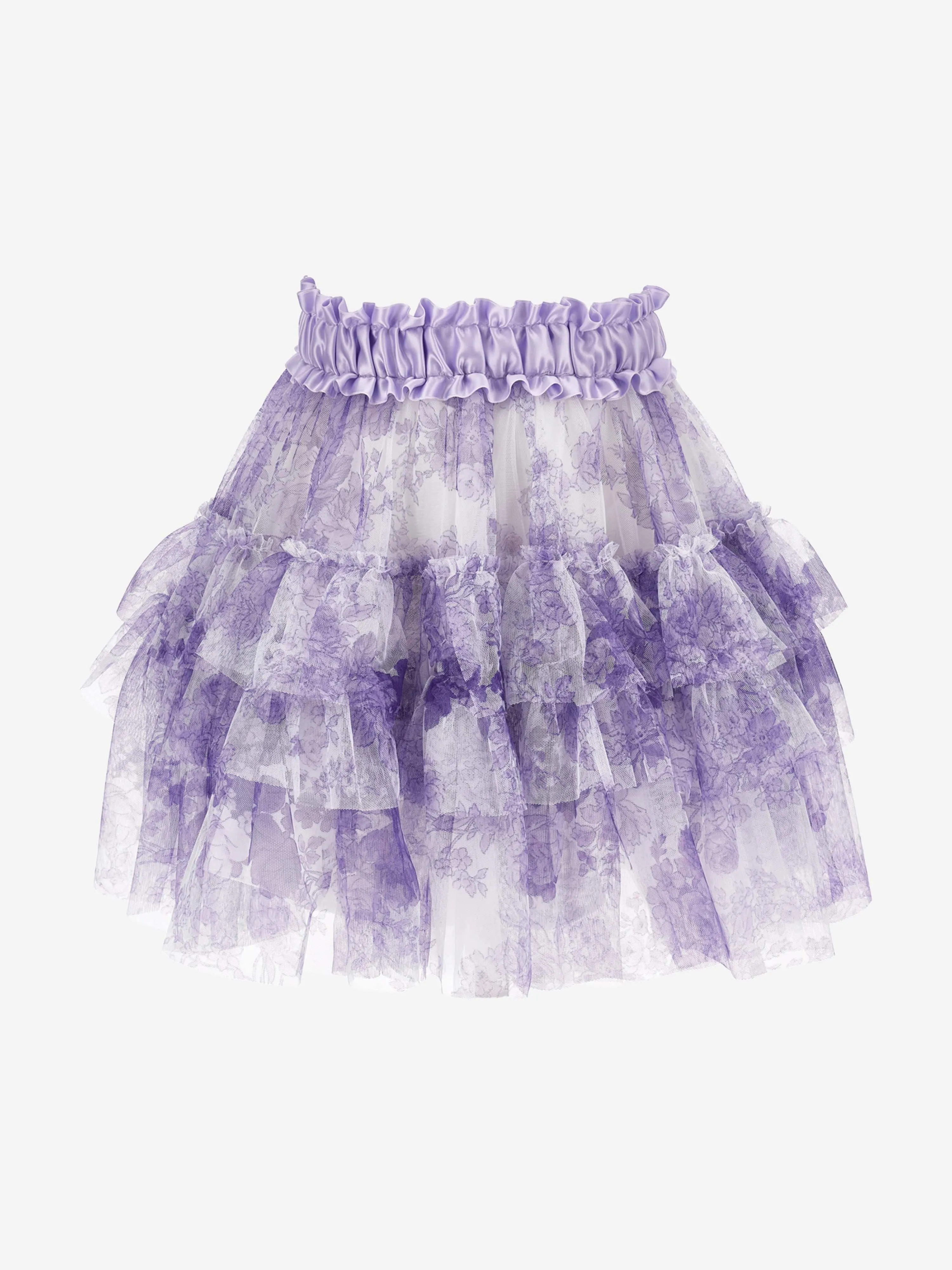 Monnalisa Girls Monochrome Tulle Skirt in Purple