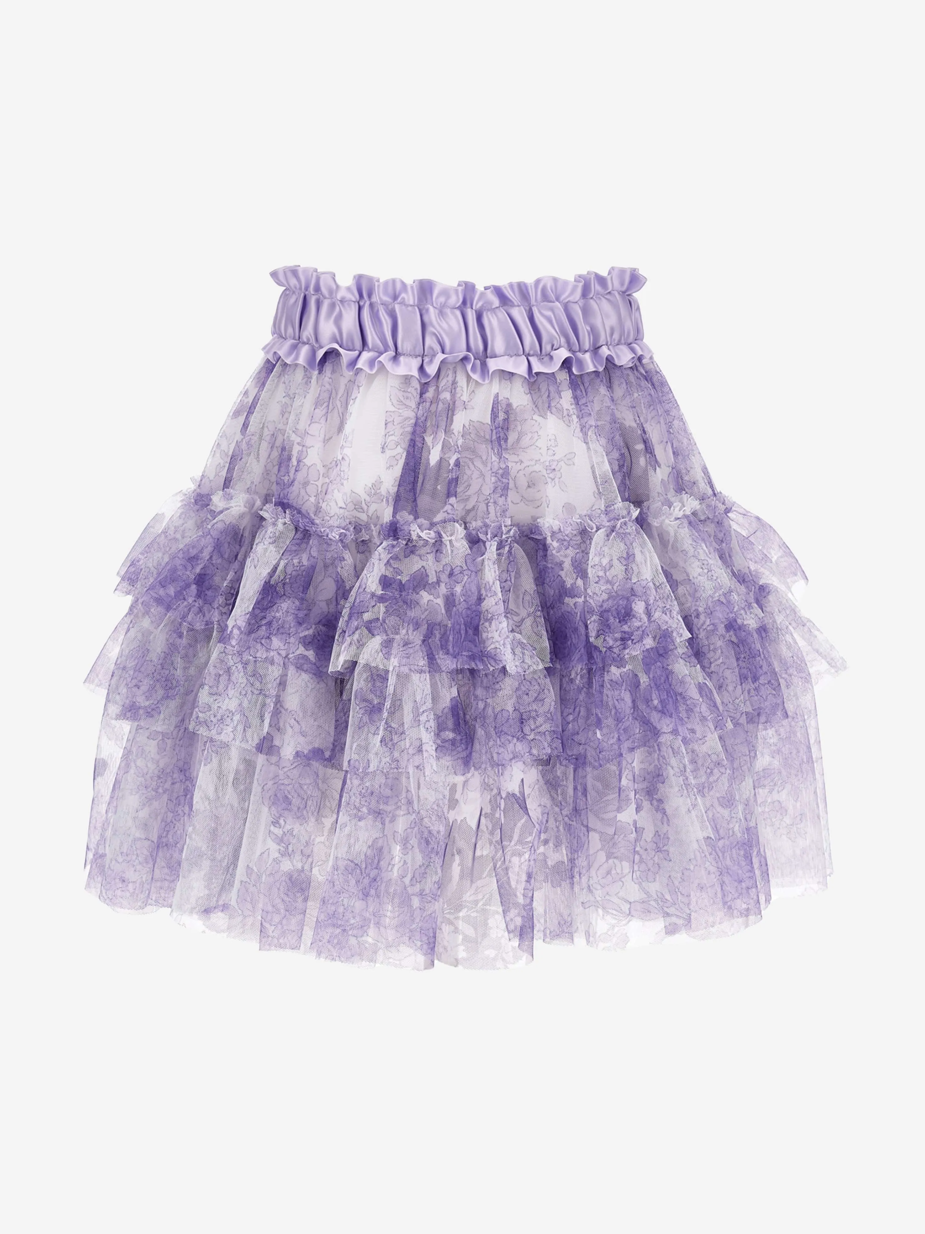 Monnalisa Girls Monochrome Tulle Skirt in Purple