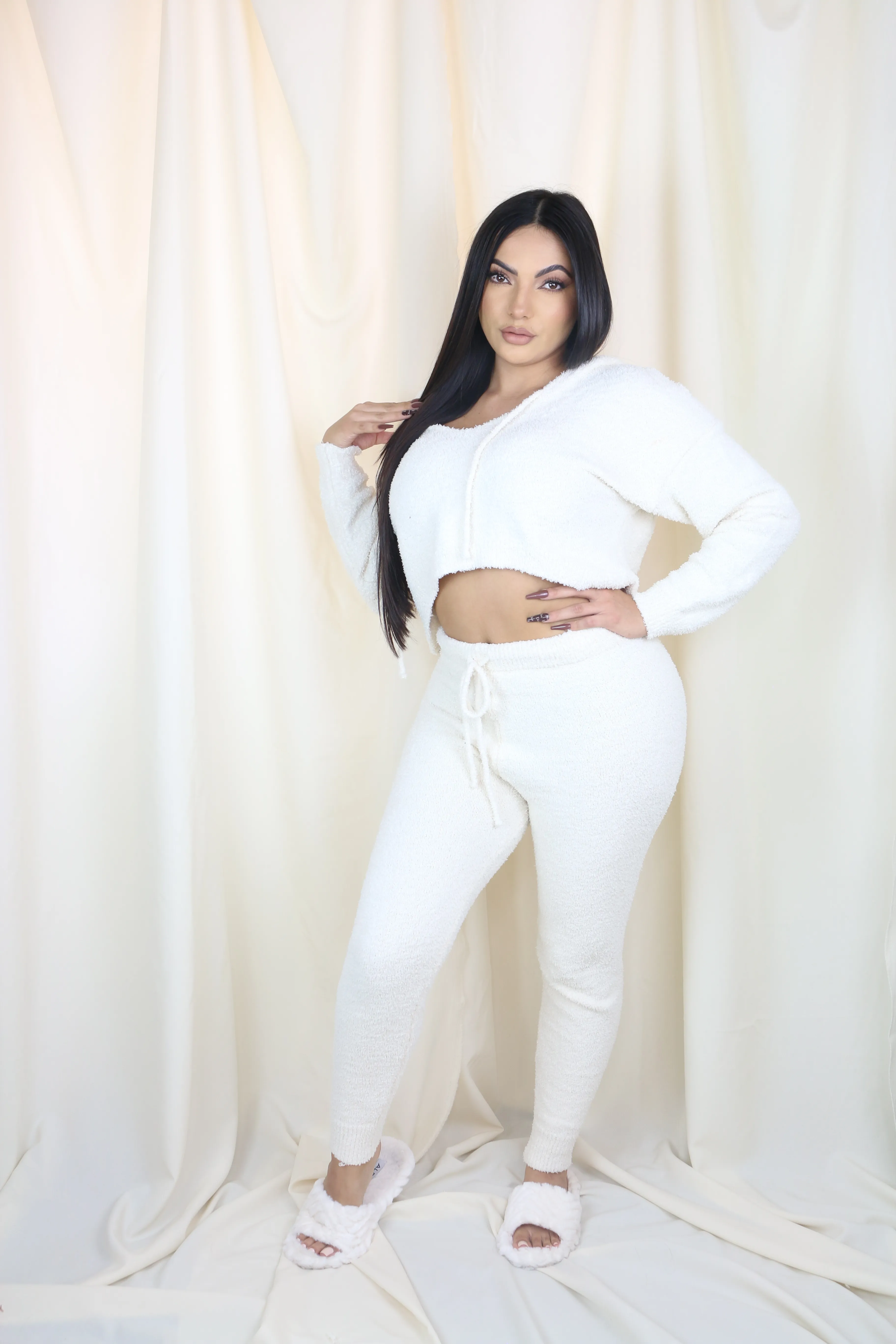 On Cloud 9 Cozy Matching Pant Set - Cream