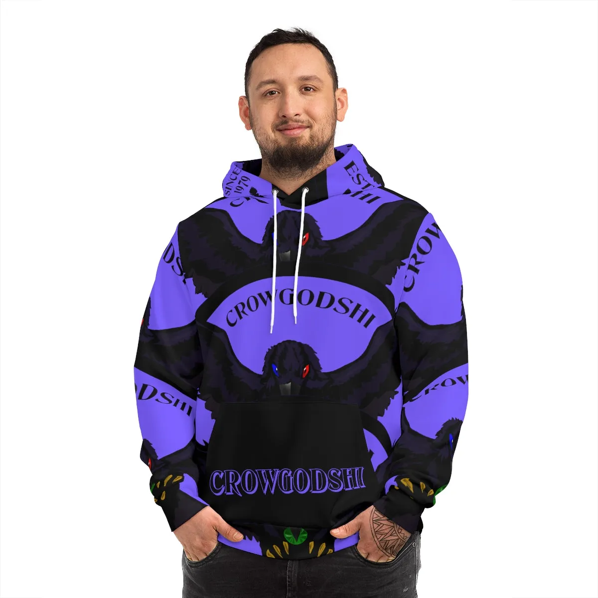 Special Edition Crowgodshi Designer Hoodie, PURPLE LOGO