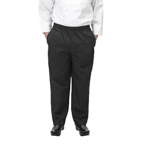 Winco UNF-2KS Black Small Relaxed Fit Chef Pants for Comfortable Kitchen Wear | Denson CFE