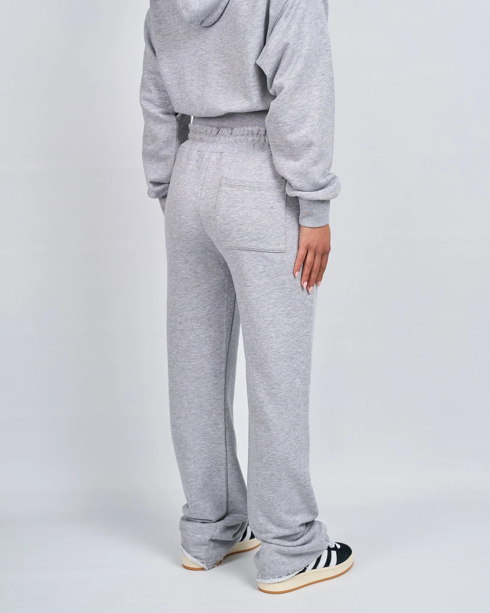 Womens Grey Marl OG Badge Raw Joggers